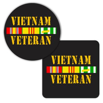 Vietnam Veteran For Father Grandpa : Gift Coaster In Memory Soldier Defender War Fighter