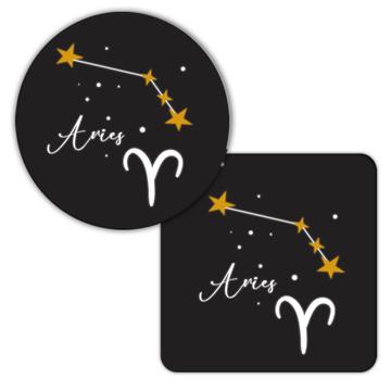 Aries Constellation : Gift Coaster Zodiac Sign Astrology Horoscope Happy Birthday Stars