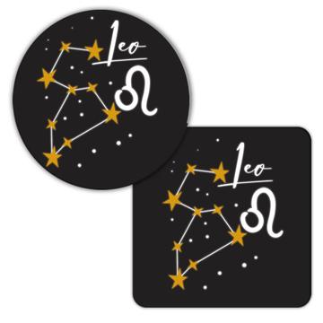 Leo Constellation : Gift Coaster Zodiac Sign Astrology Horoscope Happy Birthday Stars