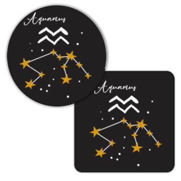 Aquarius Constellation : Gift Coaster Zodiac Sign Horoscope Astrology Birthday Stars