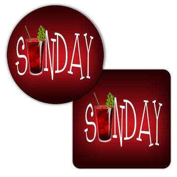 Sunday Bloody Mary : Gift Coaster Drinks Bar Lover Vodka Tomato Juice Kitchen Decor