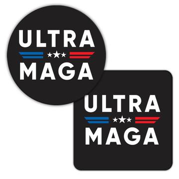 Ultra MAGA : Gift Coaster Anti Biden Proud American Funny Humor Art Print USA Trump Politics