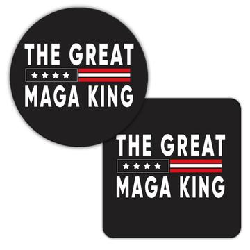 The Great MAGA King : Gift Coaster American USA Biden Trump Vote Humor Politics Republican