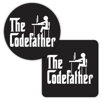The Codefather : Gift Coaster For Programmer Software Engineer Computer Hacker Funny Art