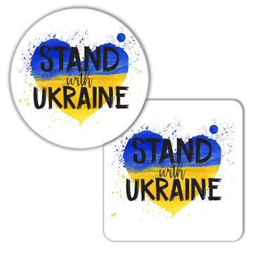 Heart Ukraine Flag Stand With Peace : Gift Coaster Ukrainian
