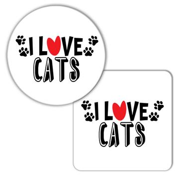 I Love Cats : Gift Coaster Hearts