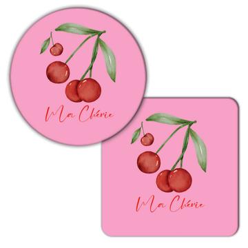 Personalized Cherry MA Cherrie : Gift Coaster Fruit