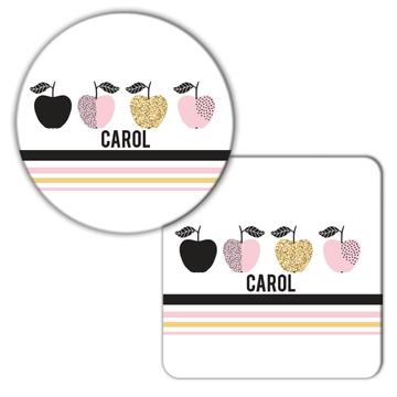 Customizable Apple  : Gift Coaster Kitchen Personalized