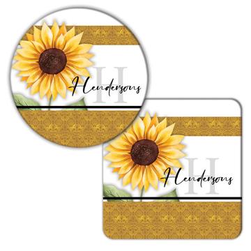 Personalized Sunflower Wedding Family  : Gift Coaster