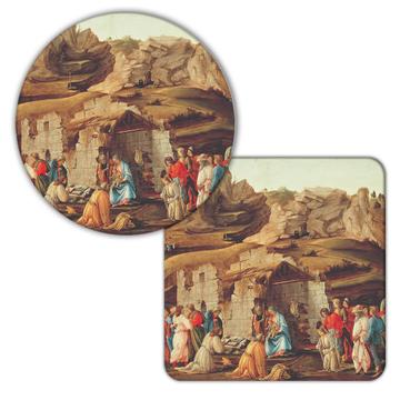 The Adoration of the Kings Filippino Lippi : Gift Coaster Famous Oil Painting Art Artist