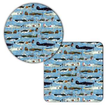 Vintage Military Airplanes : Gift Coaster War Planes For Aviator Aviation Fighter Jet Mustang Spitfire