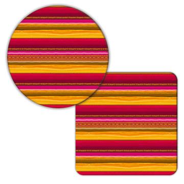 Peruvian Fabric Print : Gift Coaster Stripes Lines Abstract Pattern Home Decor Design