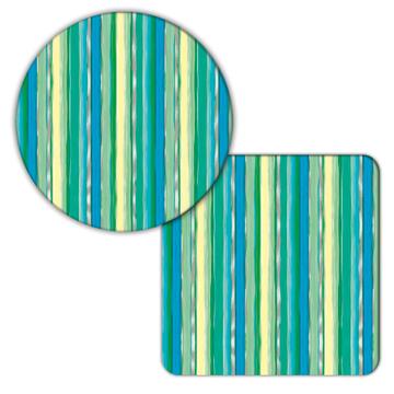 Painted Stripes Silver : Gift Coaster Baby Shower Revelation Kids Pattern Abstract Lines