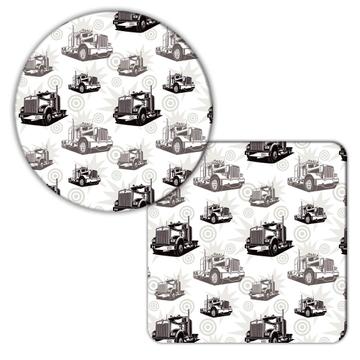 Trucks Pattern : Gift Coaster Silhouette Cargo Seamless For Him Father Birthday