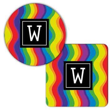 Waves Rainbow : Gift Coaster Abstract Colorful Lines All Occasion Birthday