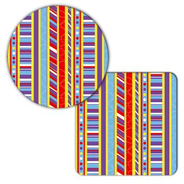Stripes Patchwork : Gift Coaster For Kids Birthday Decor Abstract Pattern Polka Dots Lines Party