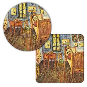 Bedroom in Arles Vincent Van Gogh : Gift Coaster Famous Oil Painting Art Artist Painter