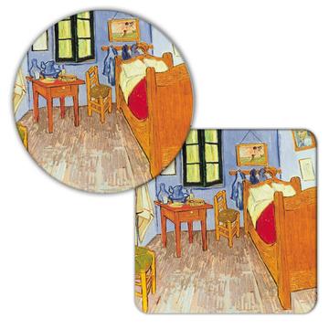 Vincent Van Gogh Bedroom in Arles : Gift Coaster Famous Oil Painting Art Artist Painter