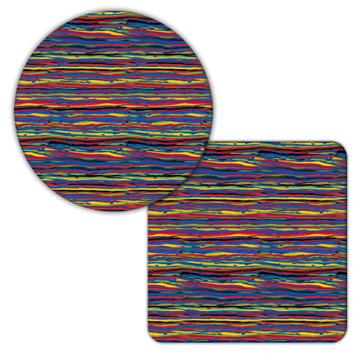 Painted Lines Horizontal : Gift Coaster Stripes Paints Abstract Pattern Home Decor Retro Carpet