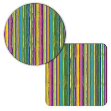 Stripes Abstract Pattern : Gift Coaster Lines Seamless For Kid Birthday Children Rainbow Cute