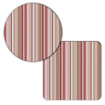 Stripes With Prints : Gift Coaster Abstract Pattern Arabesque Curls For Craftwork Home Decor