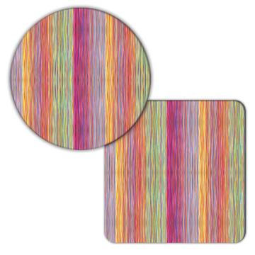 Rainbow Stripes : Gift Coaster Seamless Pattern Abstract Ribbons Colors Craftwork Backdrop