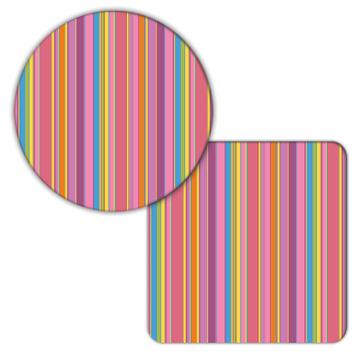 Baby Pink Stripes Pattern : Gift Coaster Girl Shower Best Friend Abstract Teen Room Decor Lines