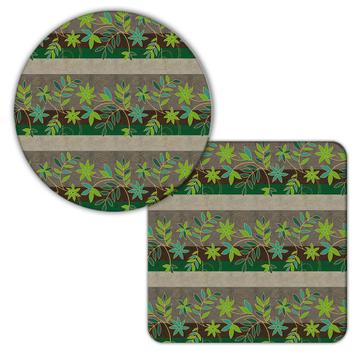 Flower Leaves Branch : Gift Coaster Greenery Plant Pattern Fabric Decor Friendship Daisy