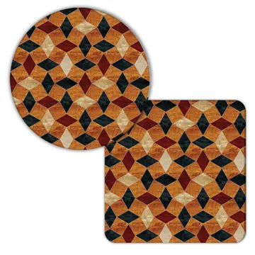 Rhombus Diamond Form Abstract Pattern : Gift Coaster Seamless Squares For Man Him Birthday
