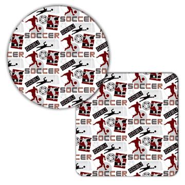 Soccer Goal Football Pattern : Gift Coaster Player Lover Sport Team For Athlete Father