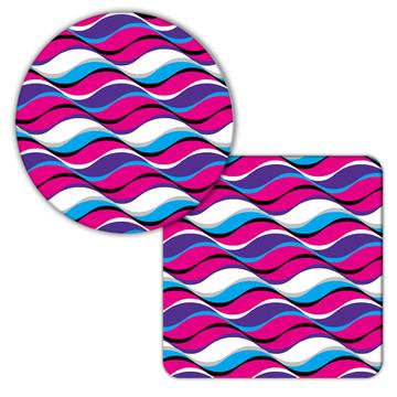 Waves Stripes Abstract Pattern : Gift Coaster Seamless Wavy Lines For Home Decor Feminine