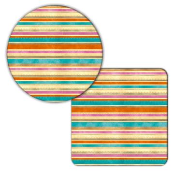 Vintage Stripes Pattern : Gift Coaster Distressed Art Stitches Lines For Kids Fabric Home Decor