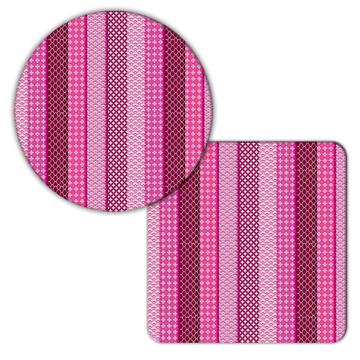 Abstract Prints Patchwork : Gift Coaster Patterned Stripes Scales Floral Baby Girl Shower Feminine