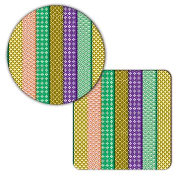 Abstract Prints Patchwork : Gift Coaster Patterned Stripes Geometric Handmade Craft Home Decor