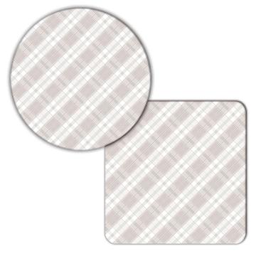 Classic Tartan Print : Gift Coaster Abstract Pattern Checkered Squared Neutral Baby Boy Shower