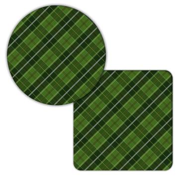 Classic Tartan Print : Gift Coaster Abstract Pattern Squared Checkered For Him Grandpa Craft