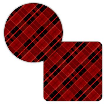 Classic Tartan Print : Gift Coaster Abstract Pattern Squared Chess For Boss Him Father Plaid Art