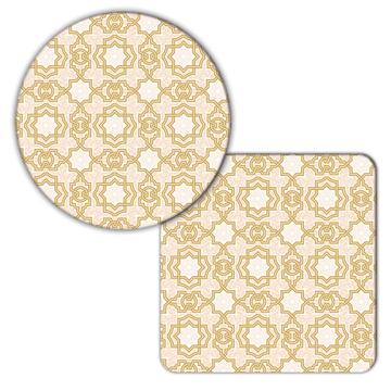 Geometric Arabic Oriental Pattern : Gift Coaster Jewish Star Octagon Abstract Wedding Decor