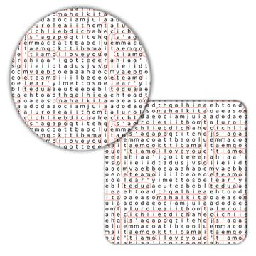 Crossword Puzzle Pattern : Gift Coaster Romantic Love You Valentines Day For Girlfriend Languages