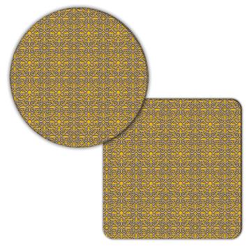 Geometric Arabesque Pattern : Gift Coaster Antique Quatrefoil Trefoil Flower Abstract Fence