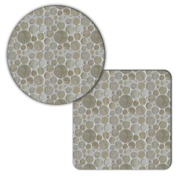 Stone Polka Dots Pattern : Gift Coaster Abstract Circles Bathroom Wall Floor Decor Kitchen