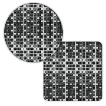Retro Tartan Abstract Pattern : Gift Coaster Seamless Print For Bathroom Wall Decor Checkered