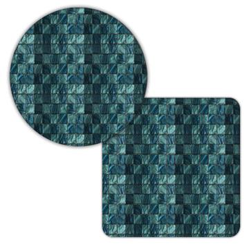 Glass Wall Pattern : Gift Coaster Abstract Squares Vintage Bathroom Decor Swimming Pool Stones