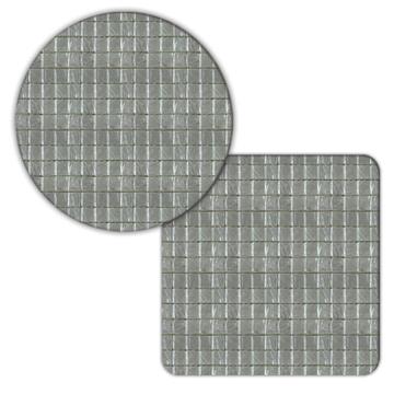 Vintage Wall Glass Pattern : Gift Coaster Abstract Squares Retro Home Decor Stones Bathroom