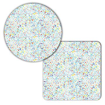 Chaotic Polka Dots Pattern : Gift Coaster Abstract Colorful Stones Kids Nursery Home Decor
