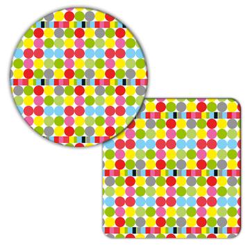 Colorful Polka Dots Pattern : Gift Coaster Abstract Circles Color Bar Kids Birthday Party Decor