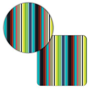 Multicolor Stripes Pattern : Gift Coaster Abstract Seamless Lines For Man Him Father Craftwork