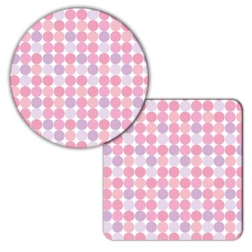 Baby Pink Polka Dots : Gift Coaster Newborn Girl Shower Room Decor Abstract Sweet Cute