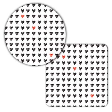 Cute Hearts Love Pattern : Gift Coaster For Girlfriend Boyfriend You Valentines Day Sweet