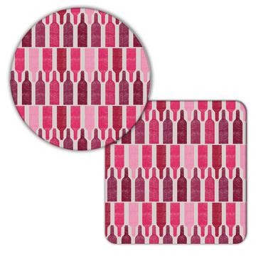 All Over Wine Bottles : Gift Coaster Pattern Burgundy Red Wall Decor Home Kitchen Seamless